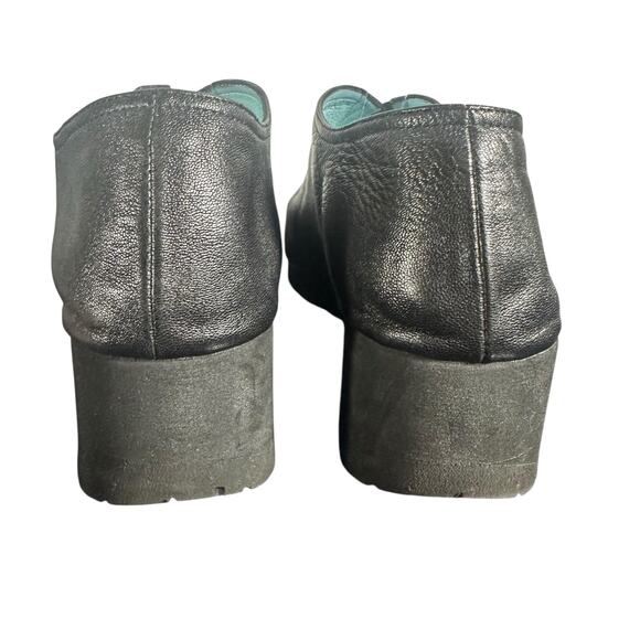 Thierry Rabotin Black Leather Wedge Shoes EU 38 US 7.5 Comfort soft - Picture 5 of 11